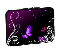 PEDEA Laptop Bag Case Design Sleeve for 15.6 inch, Purple Butterfly