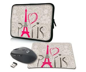 PEDEA Protective Sleeve, Notebook Case 10.1-Inch/13.3 inch/15.6 inch/17.3 inch paris 15,6 Zoll + Maus und Mauspad