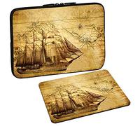 PEDEA Sailing Ship Design Protective Notebook Bag up to 17.3 Inches (43.9 cm) with Mouse Mat Design