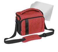PEDEA SLR Camera Case with Screen Protector for Canon EOS 5DS R, M6, M100, 100D, G1X Mark III, SX740, Nikon Z6, D850 / Panasonic Lumix DC GH5, GX800 / Sony Alpha 6000, 6500 (XL) Red