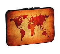 PEDEA Tablet Bag Case Design Sleeve for 10.1 inch, Brown Global Map