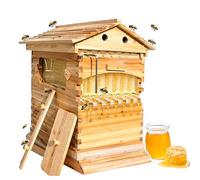 pedenencelia Bee Hive Starter Kit,Self-Flowing Honey Beehive Wooden Box, With 4 Or 7 Auto Flow Comb Frames & Wax Coated Fir Wood,Flow Bee Hive- Hive Box For Novice & Backyard Beekeepers 7-frame