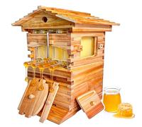pedenencelia Bee Hive Starter Kit,Self-Flowing Honey Beehive Wooden Box, With 4 Or 7 Auto Flow Comb Frames & Wax Coated Fir Wood,Flow Bee Hive- Hive Box For Novice & Backyard Beekeepers 4-frame