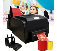 pedenencelia Satin Ribbon Printer Machine,single row Digital Embossing Label Maker for Wrapping&Events,Printing Width 10.8cm,50+ Language Support,Custom Text/Patterns|Includes Ribbon Holder&Stand