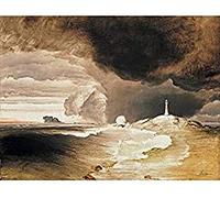 Peder Balke Lighthouse On The Norwegian Coast Art Print Canvas Premium Wall Decor Poster Mural