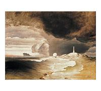 Peder Balke Lighthouse On The Norwegian Coast Large Art Print Poster Wall Decor Premium Mural