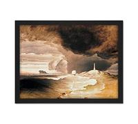 Peder Balke Lighthouse On The Norwegian Coast Large Framed Art Print Poster Wall Decor 18x24