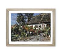 Peder Mork Monstead A Cottage Garden Classic Painting Framed Print | A2 Oak Framed Wall Art | Ready to Hang | Cottage Floral Picture | Living Room Bedroom Lounge Office