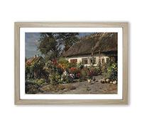 Peder Mork Monstead A Cottage Garden Framed Print | A2 Oak Framed Wall Art | Ready to Hang | Cottage Floral Picture | Living Room Bedroom Lounge Office
