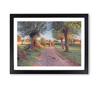 Peder Mork Monstead Farmers Cows Classic Painting Framed Print | A2 Black Framed Wall Art | Ready to Hang | Classic Animal Picture | Living Room Bedroom Lounge Office