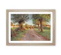 Peder Mork Monstead Farmers Cows Framed Print | A2 Oak Framed Wall Art | Ready to Hang | Modern Animal Picture | Living Room Bedroom Lounge Office
