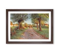 Peder Mork Monstead Farmers Cows Framed Print | A2 Walnut Framed Wall Art | Ready to Hang | Modern Animal Picture | Living Room Bedroom Lounge Office