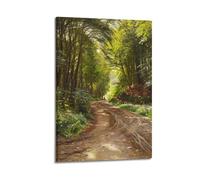 Peder Mork Monsted Painter's Artwork Sunrays on A Forest Road Posters Wall Art Bedroom Prints Home Decor Hanging Picture Canvas 20x30inch(50x75cm)
