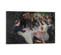 Peder Severin Kroyer，Hip, Hip, Hurrah Aesthetic Room Decor Canvas Prints Modern Wall Painting Art for Bedroom 12x18inch(30x45cm)