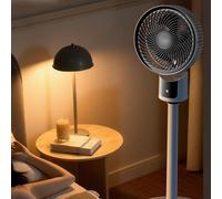 Pedestal Air Circulator, Whisper-Quiet Pedestal Air Circulator Fan, 3 Speed Adjustable Height USB Stand Fan For Home Bedroom(Grey)