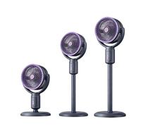 Pedestal Circulator Fan - 20dB Ultra Quiet Standing Fan, 9 Speeds DC Motor, 9H Timer, Adjustable Height & 135°+100° Oscillation for Bedroom/Living Room, Black