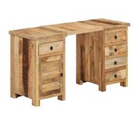 vidaXL Solid Wood Mango Pedestal Desk Wooden Home Study Office Table Furniture