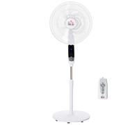 Pedestal Fan 54in Adjustable Height LED Remote 7.5H Timer Black/White PlasticXL