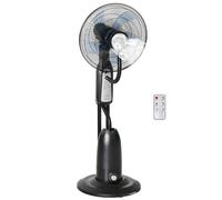 Pedestal Fan with Water Mist Spray Standing Fan w/ 2.8L Water Tank Black