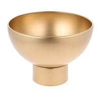 Pedestal Flower Bowl - Golden Metal Vase for Artificial Orchid Flowers, Wedding Tabletop Centerpiece, Entryway Decoration (20x20cm)