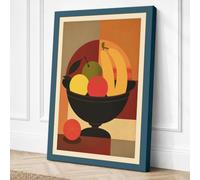 Pedestal Fruit Bowl Art Deco Canvas Wall Art Print 24x16 Inch (61 x 41 cm)