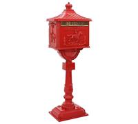 Pedestal Letterbox Aluminium Vintage Style Rustproof Box Green/White vidaXL