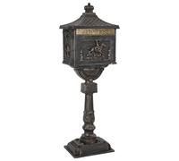 Pedestal Letterbox Aluminium Vintage Style Rustproof Box Green/White vidaXL