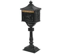 Pedestal Letterbox Aluminium Vintage Style Rustproof Box Green/White vidaXL