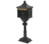 Pedestal Letterbox Aluminium Vintage Style Rustproof Box Green/White vidaXL