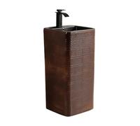 Pedestal Sink Bathroom Pedestal Sink with Drain and Faucet Balcony Ceramic One Piece Washbasin
