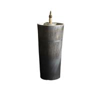Pedestal Sink One Piece Pedestal Sink with Faucet and Drain Kit Ceramic Patio Bathroom Vanity
