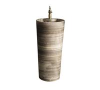 Pedestal Sink Outdoor Pedestal Sink with Faucet and Drain Kit Retro Ceramic Integrated Wash Basin
