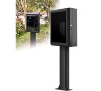 Pedestal Stand for EV Charger, Outdoor Ground Mounted Enclosure with Lock, Heavy Duty Support for Home and Commercial Use