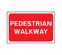 Pedestrian Walkway Road Sign - 600mm x 400mm | Durable 3mm Foamed PVC Board, Non-Adhesive, For Construction Sites & Foot Traffic Management