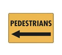 Pedestrians Left Sign 12 X 8 Inches Aluminum Sign Reflective - Uv Protected, Waterproof, Weatherproof And Fade Resistant - 4Pre-Drilled Holes