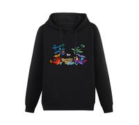 PEDFUVL Dastardly & Muttley In Their Flying Machines Men's Hoodies Graphic Printed Black Pullover Sweatshirts 3XL