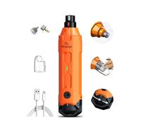 pedgogo Dog Nail Grinder Super Quiet 45 db 6-Speed Pet Nail Grinder with 2 LED Lights 12000RPM & 3 Grinding Ports Dog Nail Trimmer for Large Medium Small Dogs with Dust Cap & 2 Extra Grinding Head