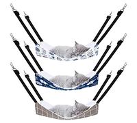 Pedgot 3 Pack Reversible Cat Hanging Hammock with Adjustable Straps and Hooks Double-Sided Pet Cage Hammock Hanging Bed Resting Sleepy Pad for Small Animals Pets, 23.6 x 20 Inches