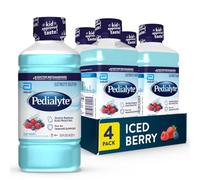 Pedialyte Electrolyte Drink, Hydration Drinks for Kids & Adults, Iced Berry, 1 Liter, Pack of 4