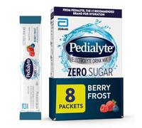 Pedialyte Electrolyte Drink Mix With Zero Sugar | Hydration With Key Electrolytes | Great Hydration Low in Calories | Berry Frost, 8 Powder Packets