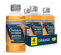 Pedialyte Fast Hydration Electrolyte Solution, Orange, Hydration Drink, 33.8 Fl Oz (Pack of 4)