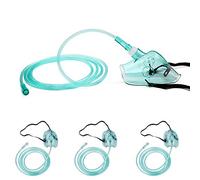 Pediatric Elongated Standard Oxygen Mask with 6.6' Tubing and Adjustable Elastic Strap - 3 Packs - Size M