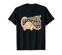 Pediatric Nurse Floral Dinosaur T-Shirt