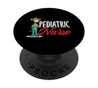 Pediatric Nurse Giraffe Cute Nursing Medical Hospital Scrub PopSockets Adhesive PopGrip