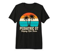 Pediatric OT Helping Kids Thrive Retro Sunset Graphic Premium T-Shirt