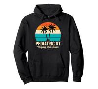 Pediatric OT Helping Kids Thrive Retro Sunset Graphic Pullover Hoodie