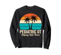 Pediatric OT Helping Kids Thrive Retro Sunset Graphic Sweatshirt
