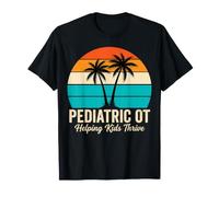 Pediatric OT Helping Kids Thrive Retro Sunset Graphic T-Shirt