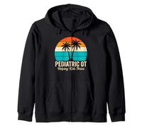Pediatric OT Helping Kids Thrive Retro Sunset Graphic Zip Hoodie