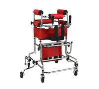 Pediatric Walker for Children, Folding Walking Frame Height-Adjustable Kids Upright Walker with Stainless Steel Frame for Toddlers Kids Teens with Special Needs(Red)